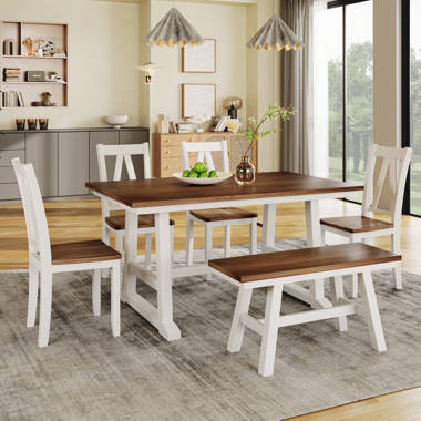 6 piece dining room set with bench hot sale